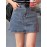 Mini Denim Skirt with Slash Pockets - Women's Denim Skirts for Casual Wear, Versatile, Basic, Washed Blue, Pocket Details, Easy to Style - Perfect for Daily Life, Outdoor Activities, and Travel