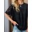 Womens 3/4 Bell Sleeve Blouse Summer Crewneck Lace Tops Floral Shirts